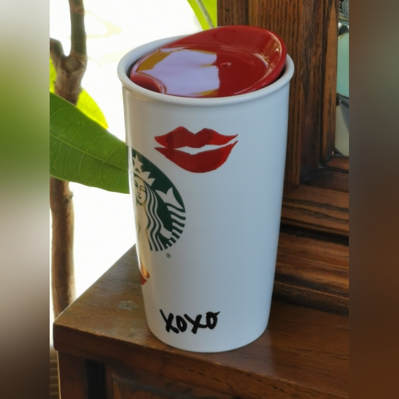 STARBUCKS 2015 Smooch Collectible Ceramic Tumbler 12oz Hot Beverage - Picture 2 of 6